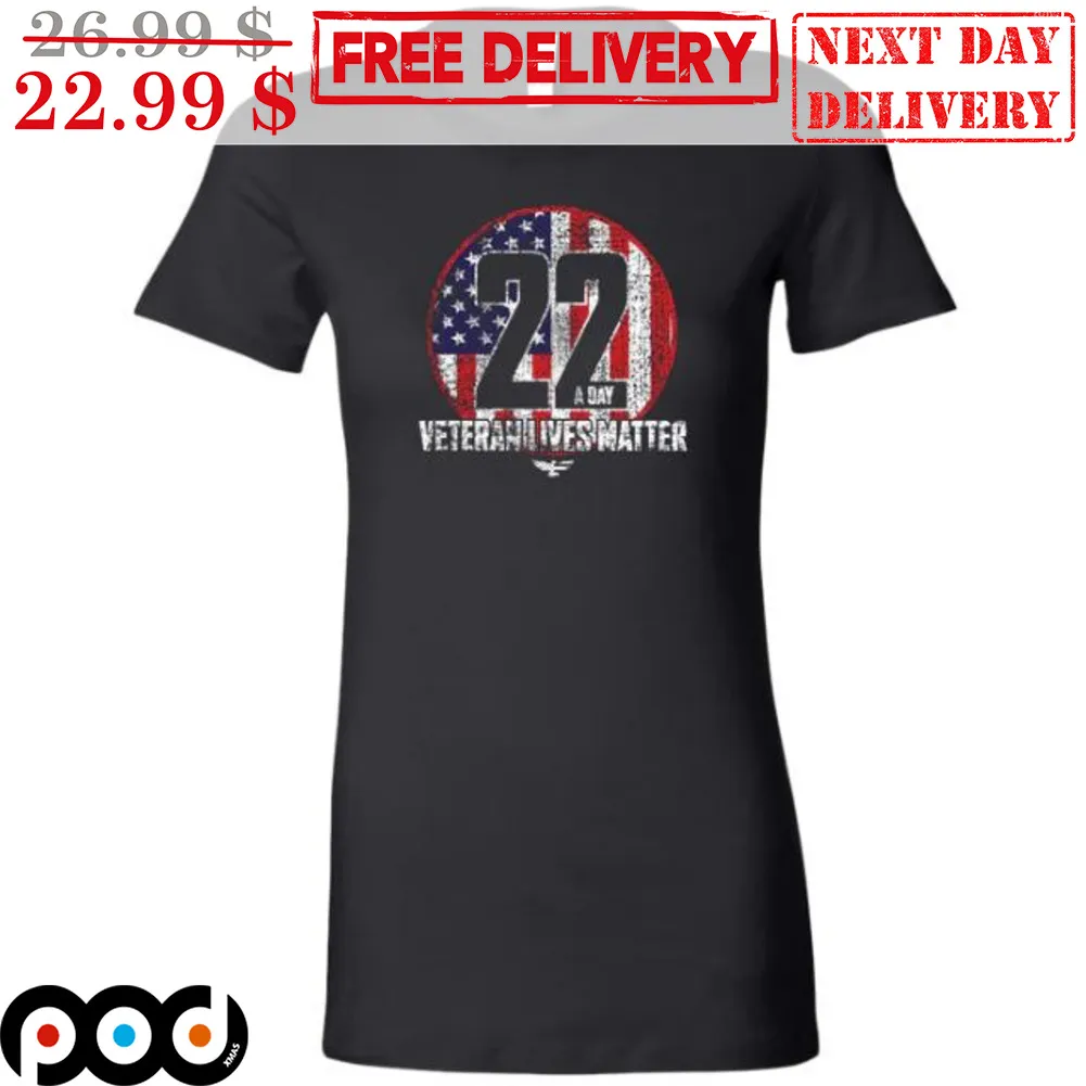 Custom 22 A Day Veteran Lives Matter American Flag Vintage Shirt