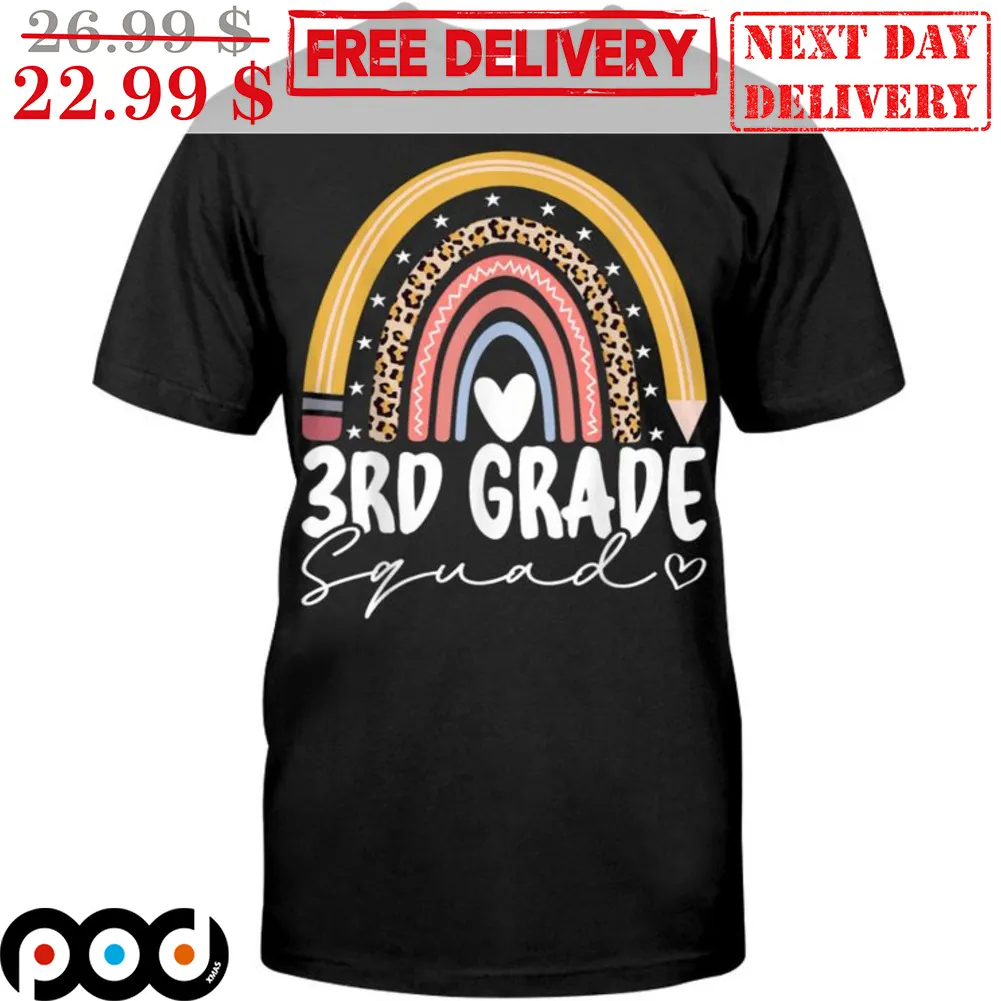 Rainbow 3RD Grade Squad School Leopard Shirt