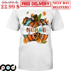 Nurse Thankful Grateful Blessed Pumpkin Leorad Shirt