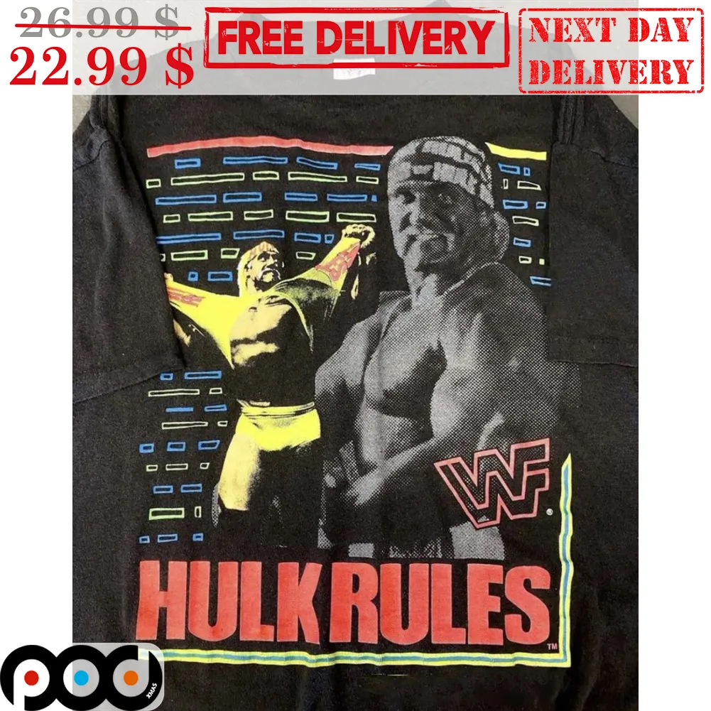 Hulk Rules Hulk Hogan WWF Vintage Shirt
