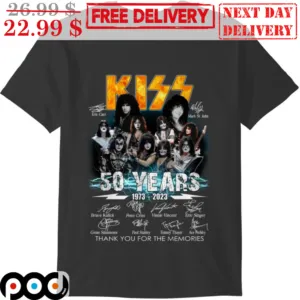 KISS 50 Years 1973-2023 Signature Rock Band Shirt