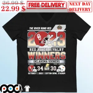 The River Runs Red 2023 Red River Rivalry Winners 34-30 Shirt