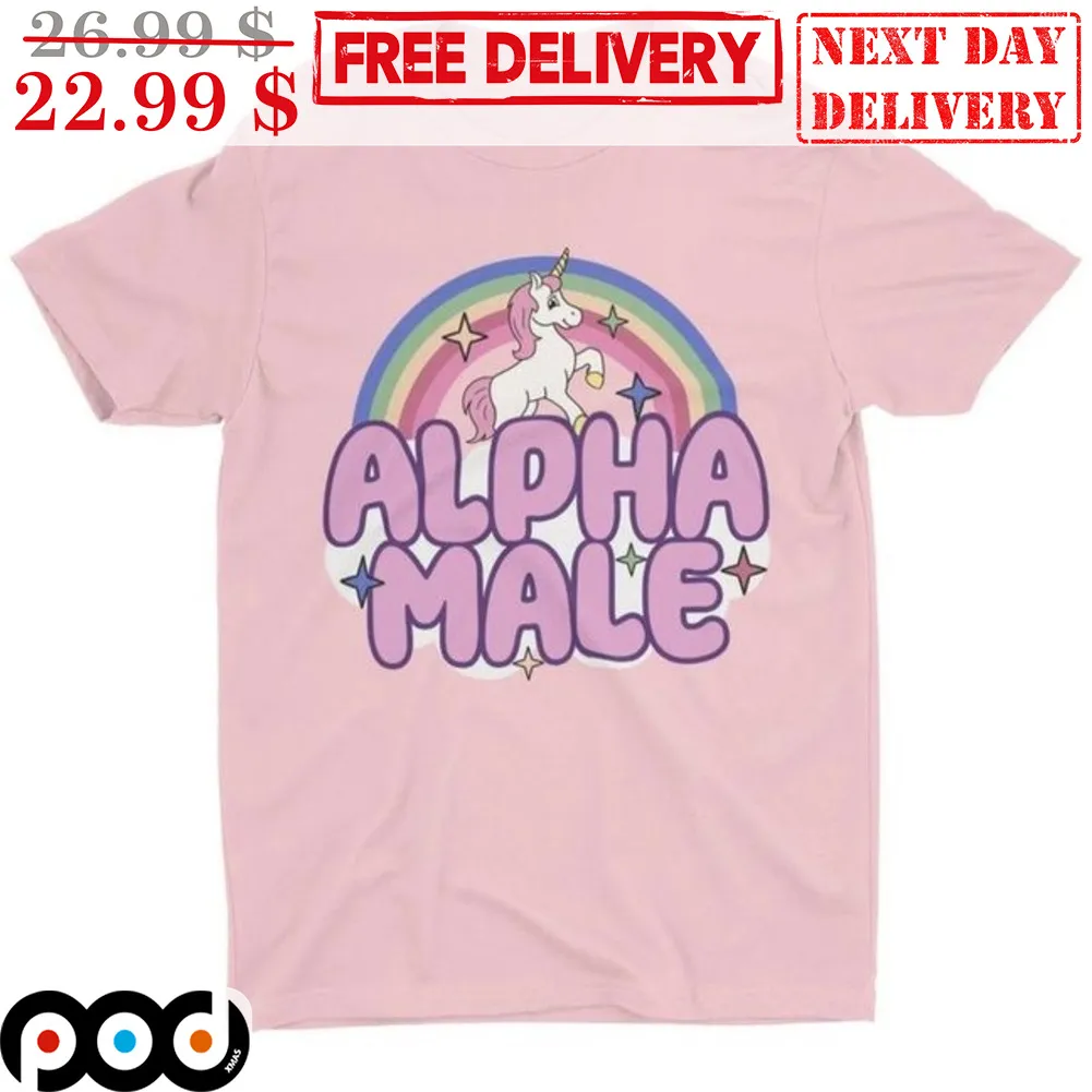 Unicorn Alpha Male Rainbow Shirt