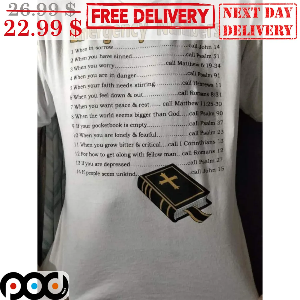Emergency Numbers Bible Christian Shirt