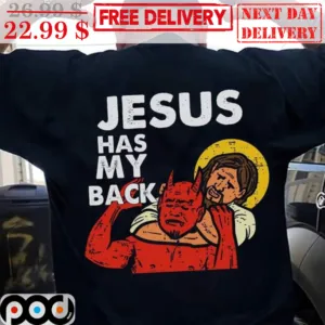Jesus Has My Back Devil Vintage Shirt