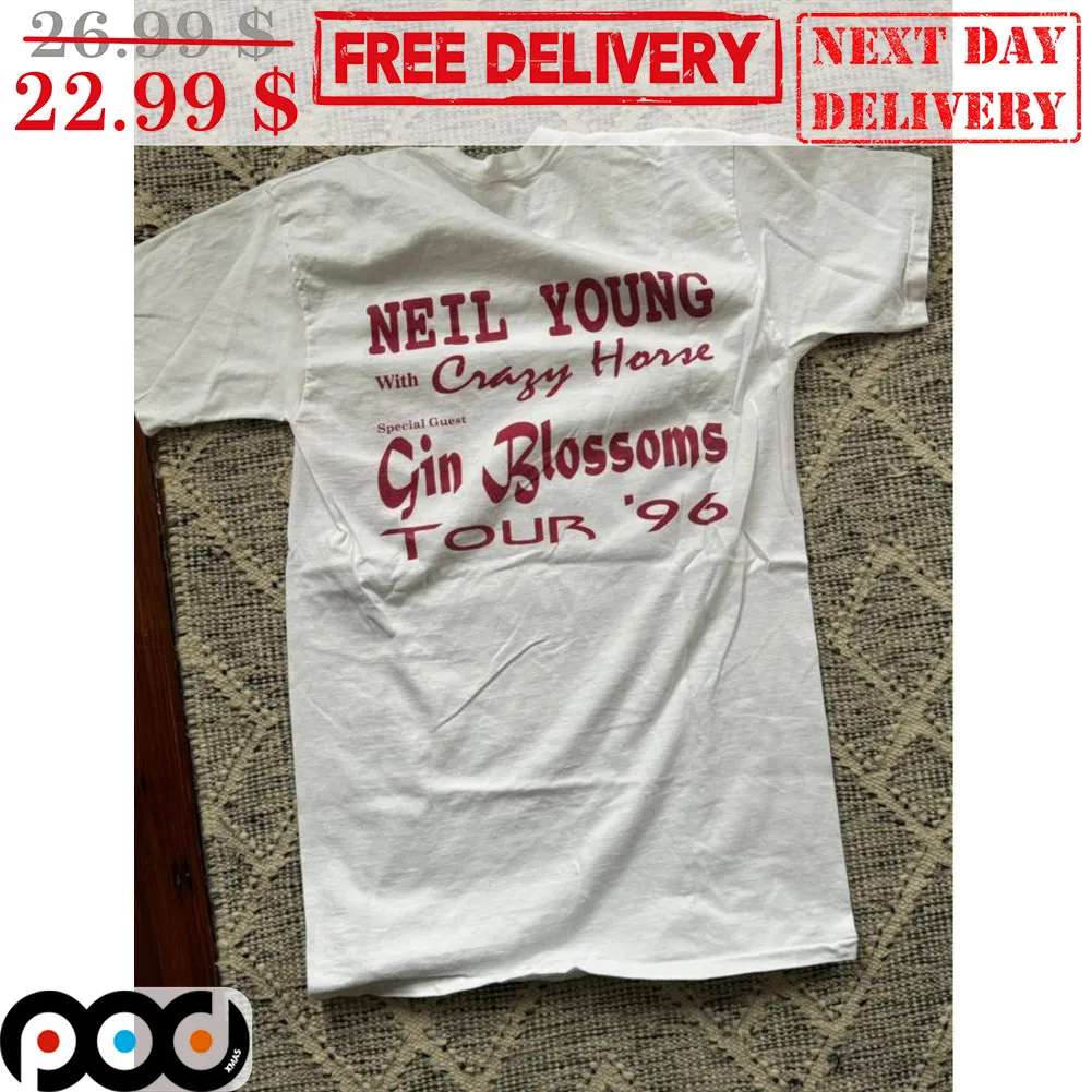 Neil Young With Crazy Horse Gin Blossoms Tour '96 Shirt