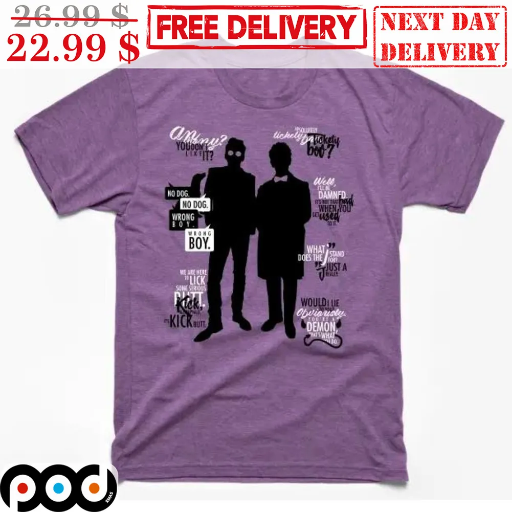 Good Omens Crowley And Aziraphale Shadow Shirt