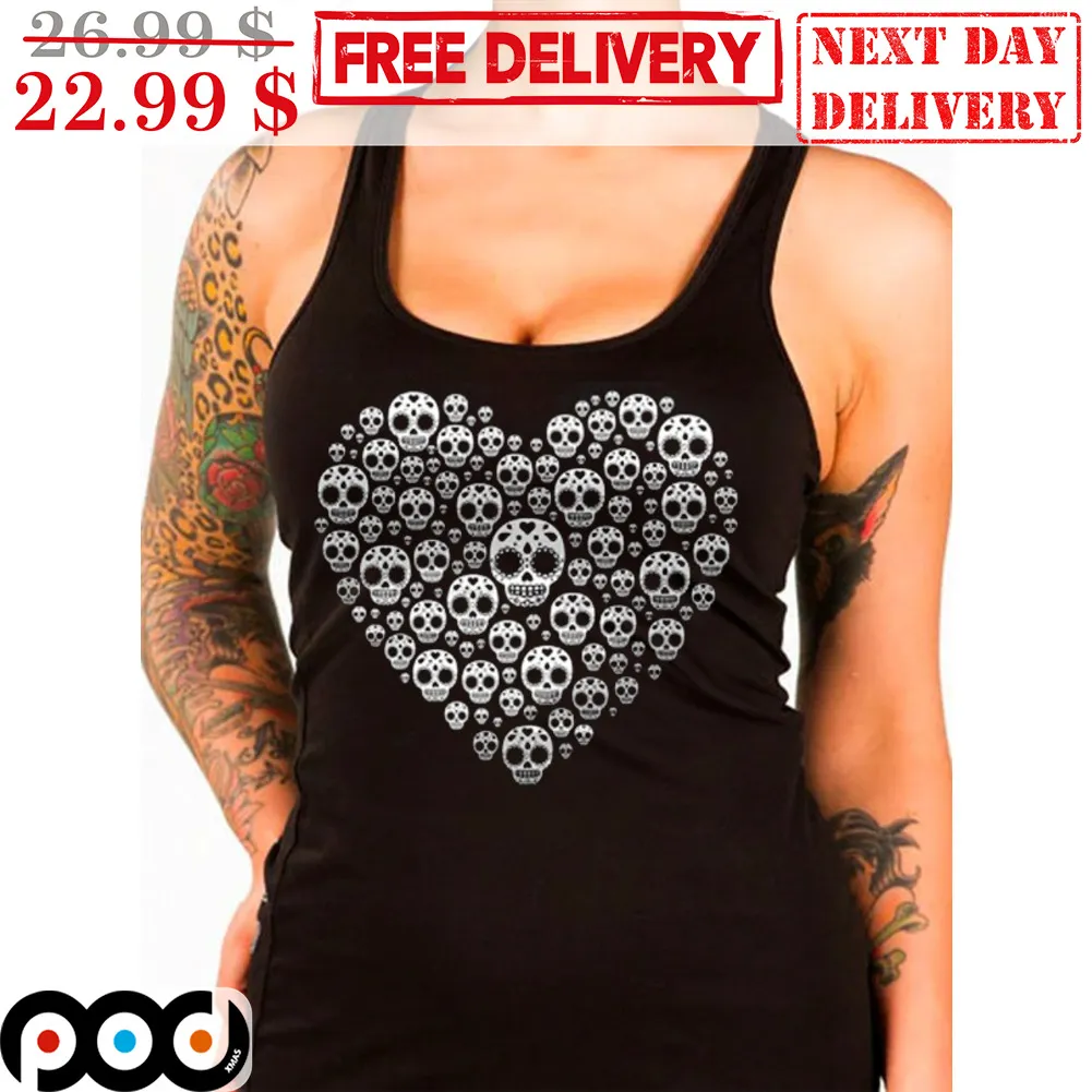 Skull Corazon Racerback Heart Shirt
