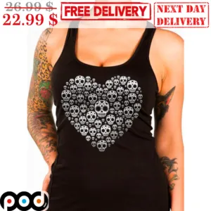 Skull Corazon Racerback Heart Shirt