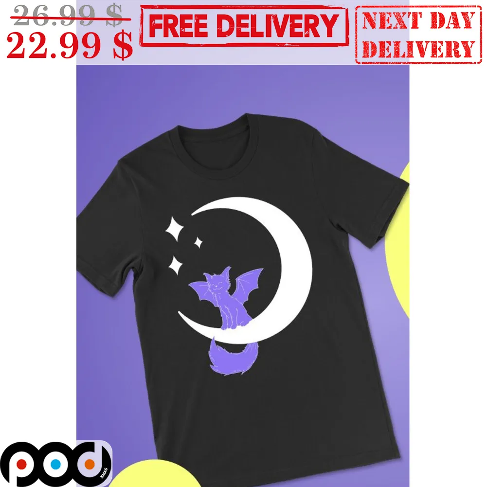 Cat Bat Moon Halloween 2023 Shirt