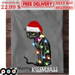 Cat Merry Kissmyass Christmas 2023 Shirt