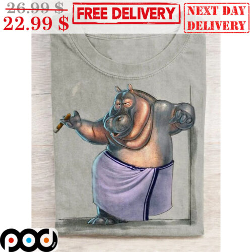 Hippo Smoking Take A Shower Fun Shirt