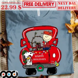 Snoopy Charlie Brown Happy Holidays Car Christmas 2023 Shirt