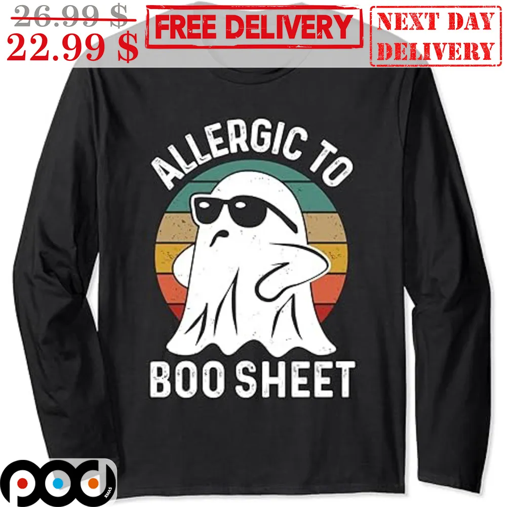 Boo Ghost Allergic To Boo Sheet Retro Shirt