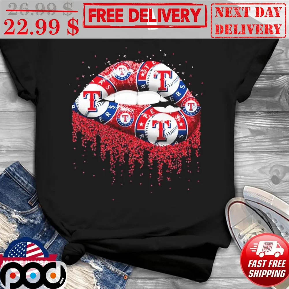 Girl Love Kiss Lips Texas Rangers MLB Shirt