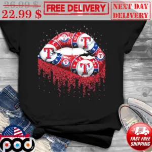 Girl Love Kiss Lips Texas Rangers MLB Shirt
