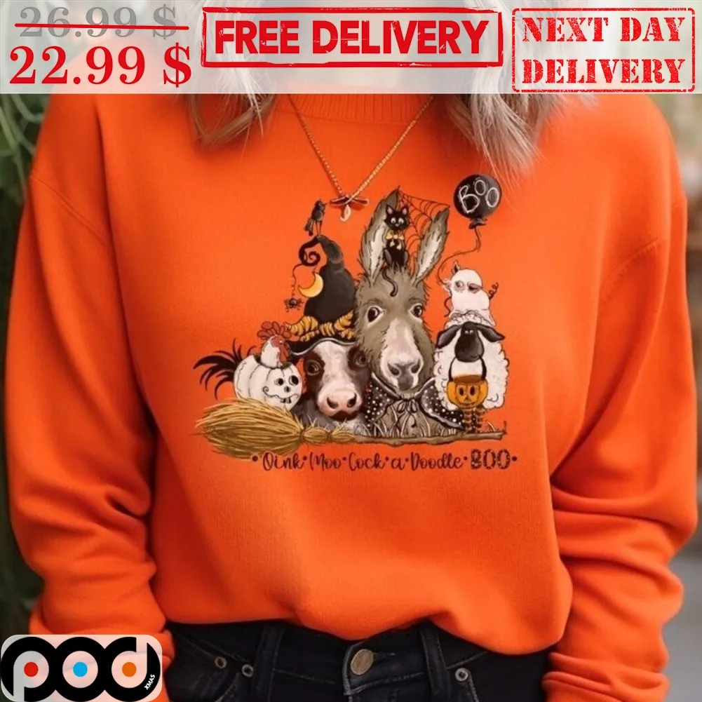Animals Oink Moo Cock A Doodle Doo Halloween 2023 Shirt