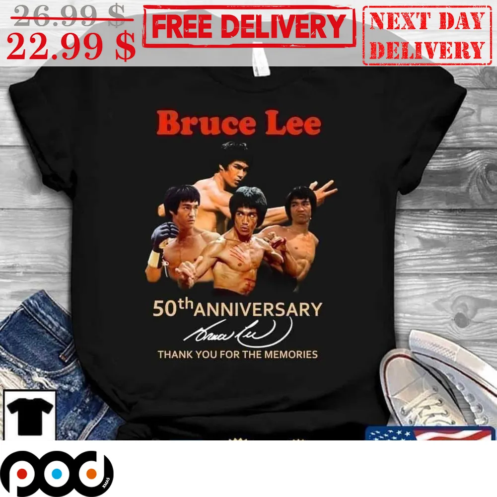 Bruce Lee 50th Anniversary Signature Thank You For The Memories Shirt