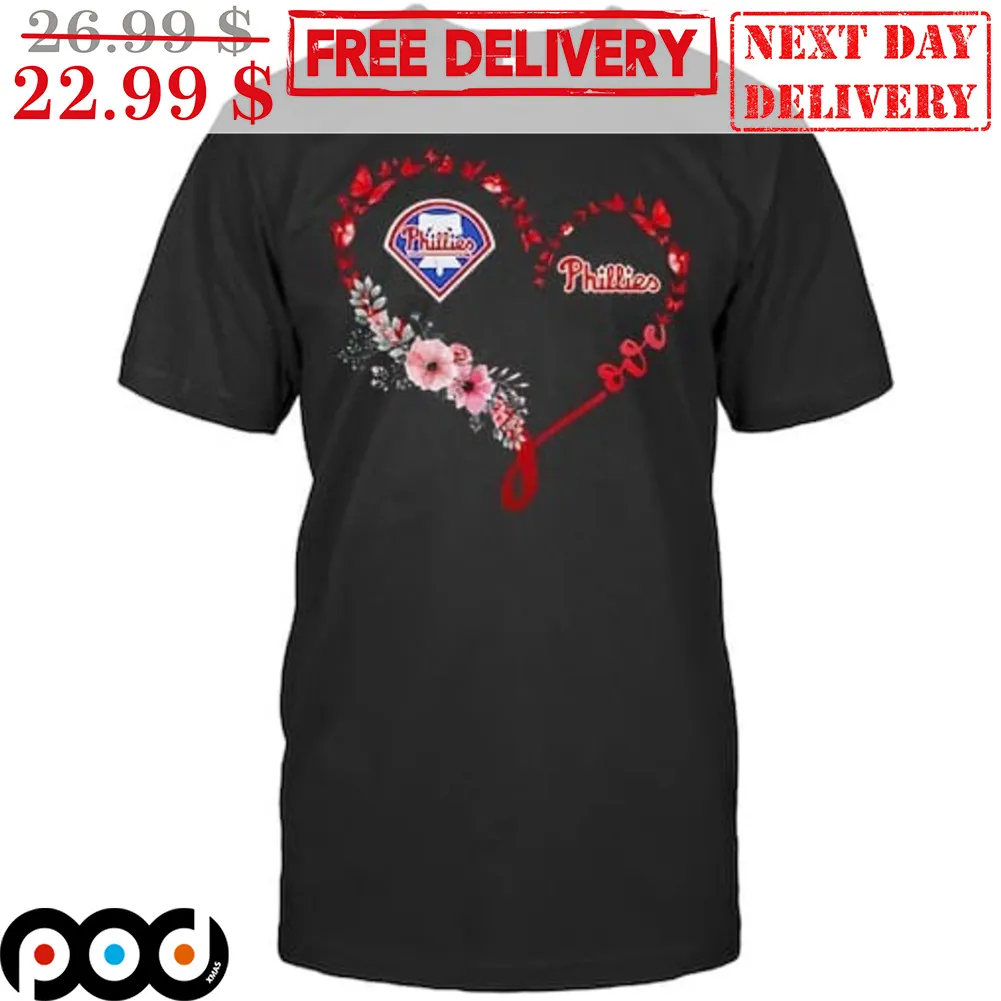 Love Philadelphia Phillies Heart Flowers Shirt