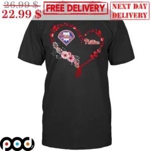 Love Philadelphia Phillies Heart Flowers Shirt
