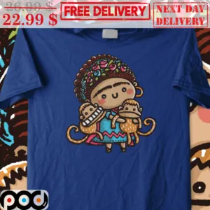 Girl With Monkeys Cute Shirt