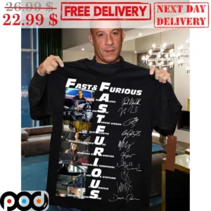Fast And Furious Signature Cast Name's Shirt