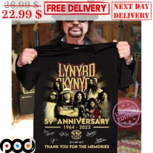 Lynyrd Skynyrd 59th Anniversary 1964-2023 Signature Thank You For The Memories Shirt