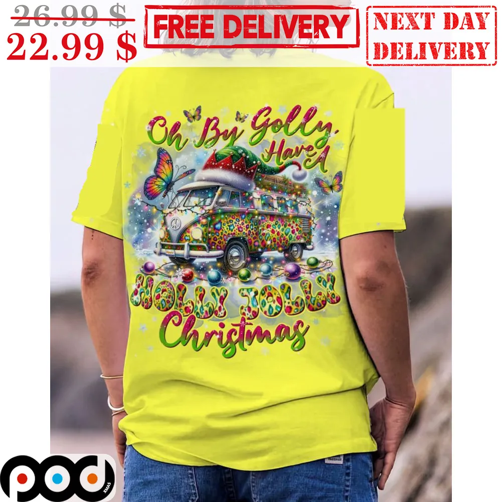 Oh By Golly Have A Holly Jolly Christmas Hippie 2023 Shirt