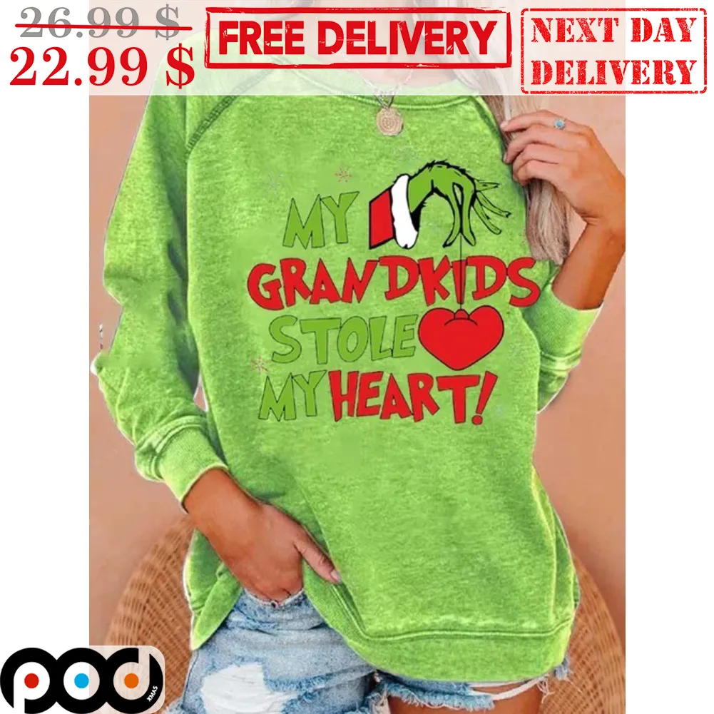 Grinch My Grandkids Stole My Heart Christmas 2023 Shirt