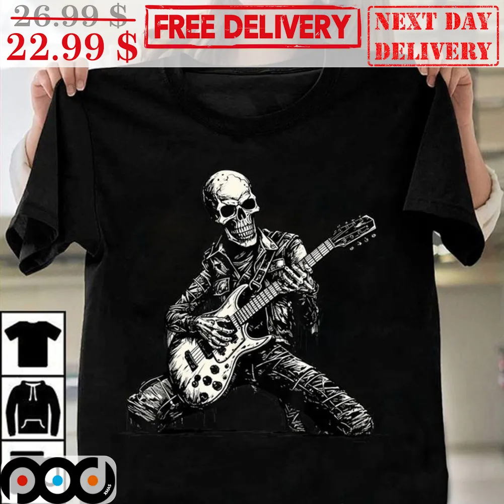 Skeleton Play Guitar Rock And Roll Shirt