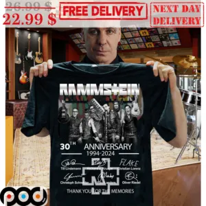 Rammstein 30th Anniversary 1994-2024 Signature Thank You For The Memories Shirt