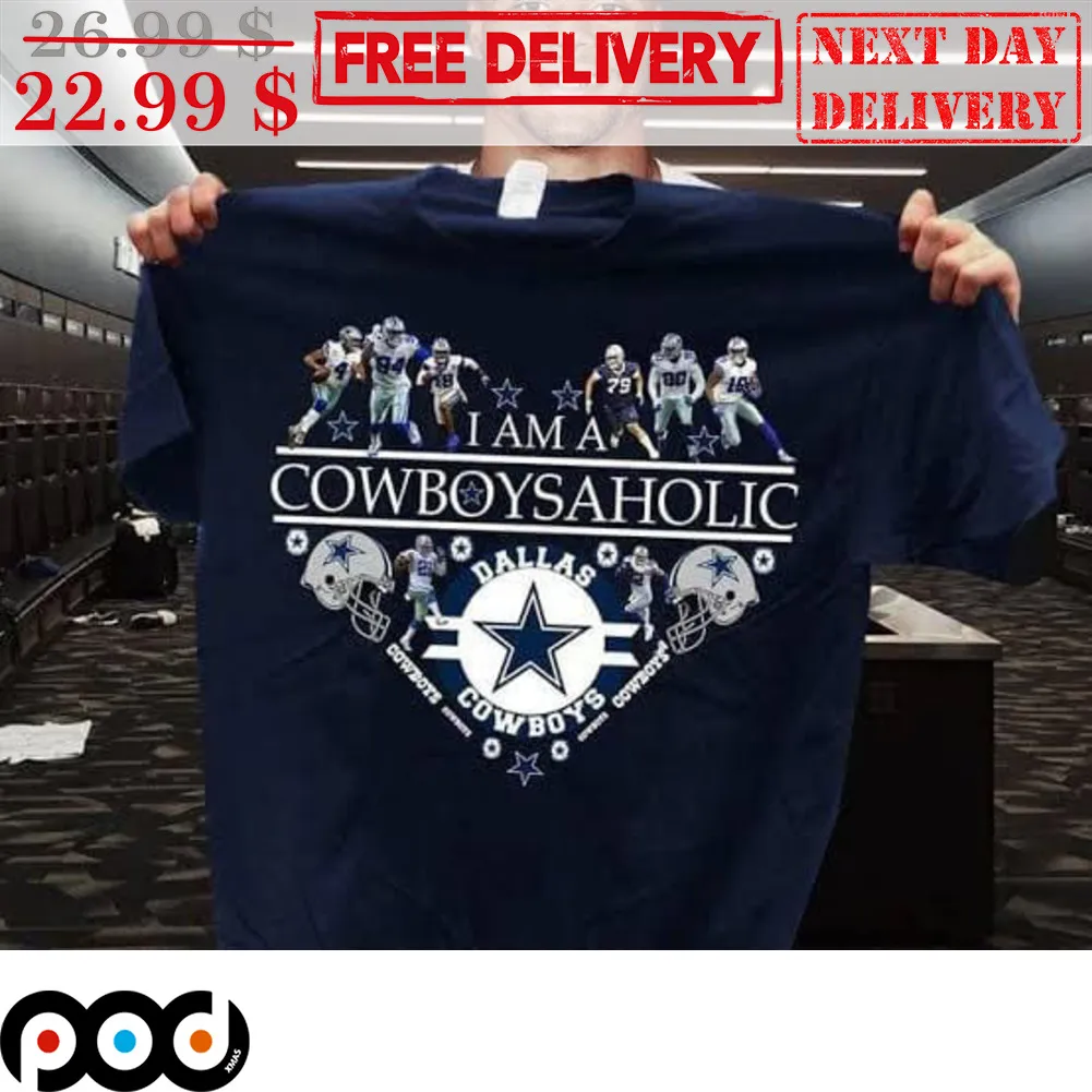 I Am A Cowboysaholic Dallas Cowboys Heart Shirt
