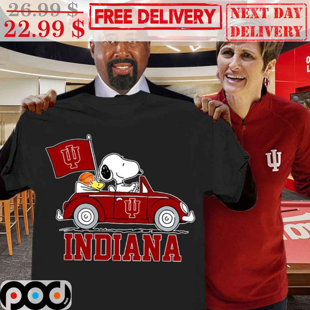 Snoopy Indiana Hoosiers Car Driver Shirt Snoopy Indiana Hoosiers Car Driver Shirt