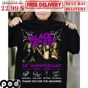 Black Sabbath 50th Anniversary 1970-2020 Thank You For The Memories Signature Shirt