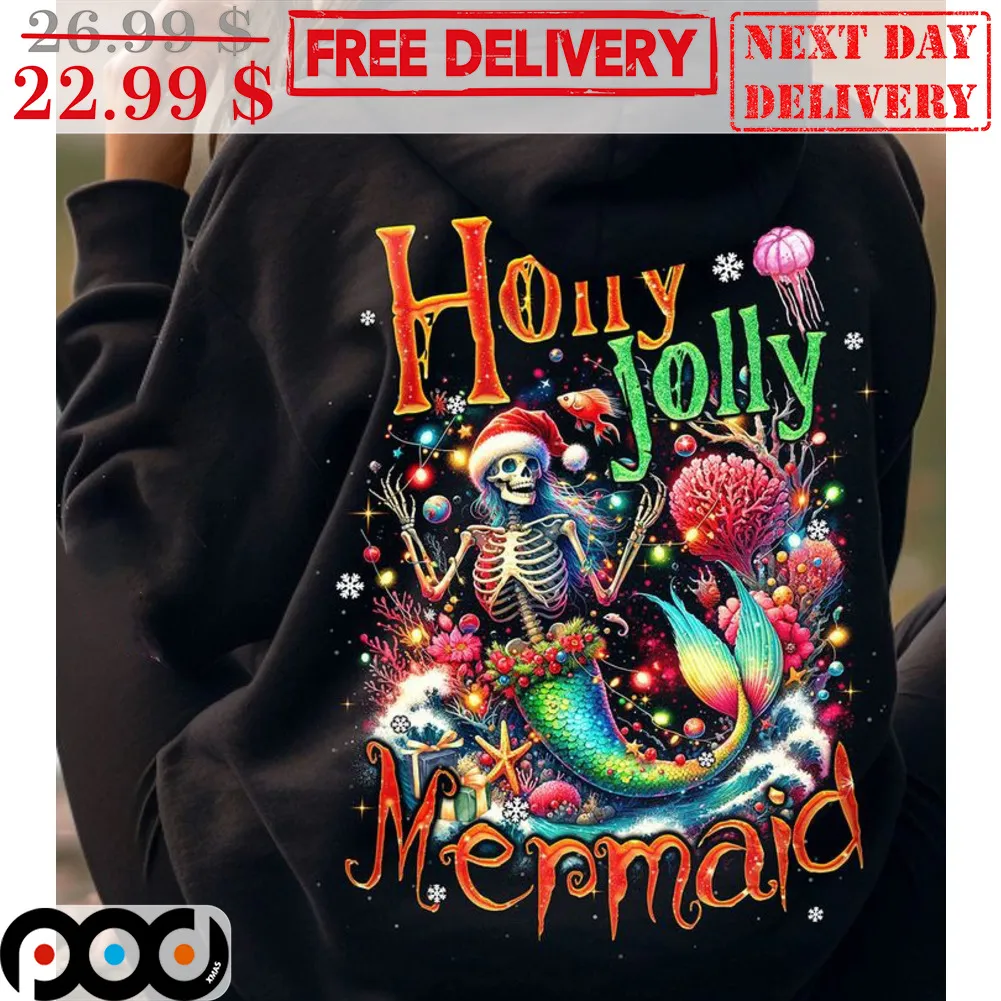 Holly Jolly Mermaid Merry Christmas 2023 Shirt