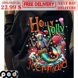Holly Jolly Mermaid Merry Christmas 2023 Shirt