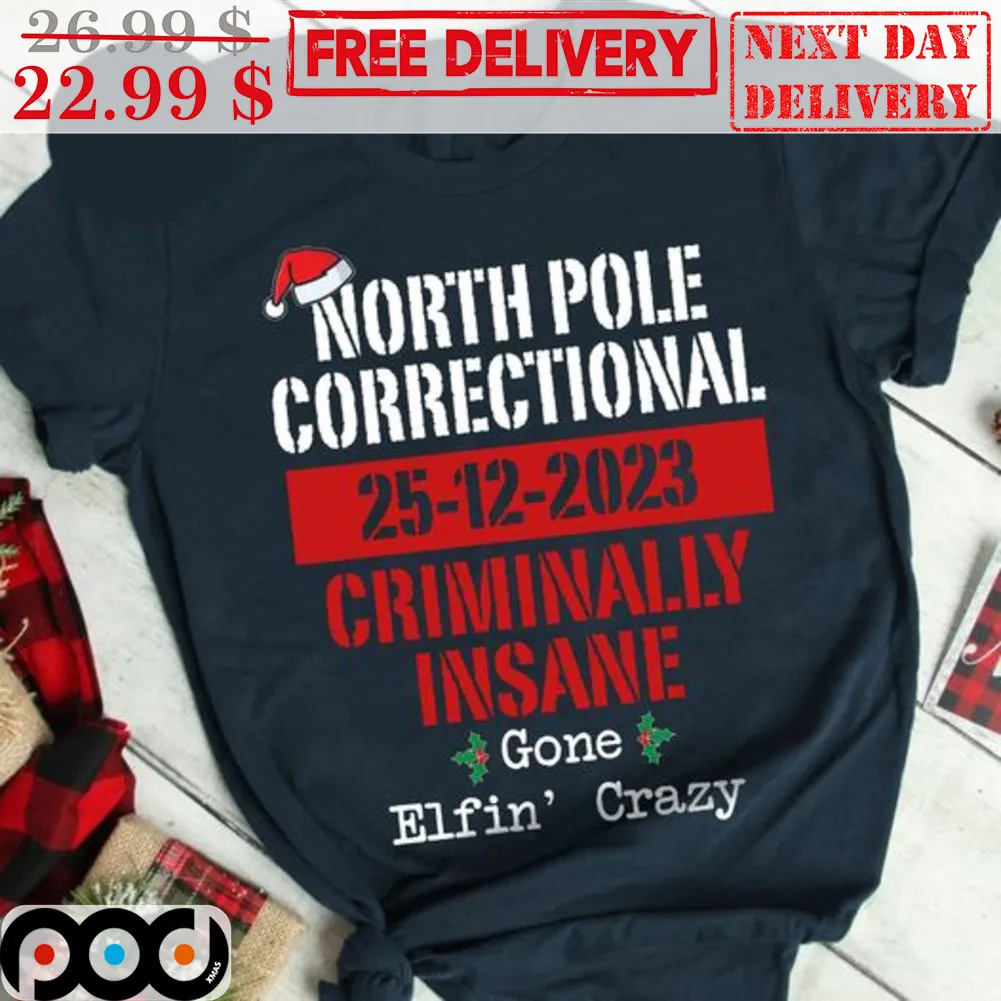 North Pole Correctional 25-12-2023 Criminally Insane Gone Shirt