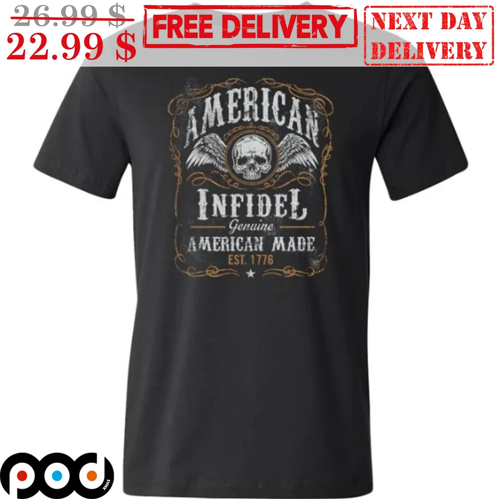 Skull American Infidel Genuine American Made Vintage Shirt