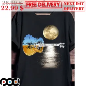 Guitar Moon Light River Night Shirt