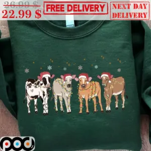 Cows Christmas Light Shirt