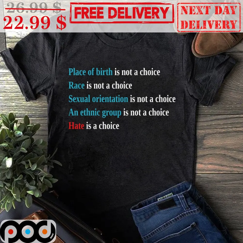 Place Of Birth Is Not A Choice Race Is Not A Choice Sexual Orientation Is Not A Choice And Ethmic Group Is Not A Choie Shirt