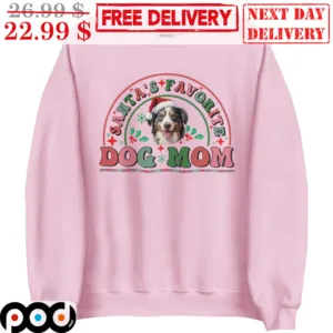Santa'sFavorite Dog Mom Christmas Shirt