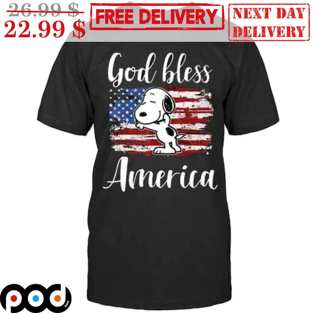 Snoopy God Bless America American Flag Shirt