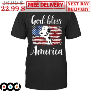 Snoopy God Bless America American Flag Shirt