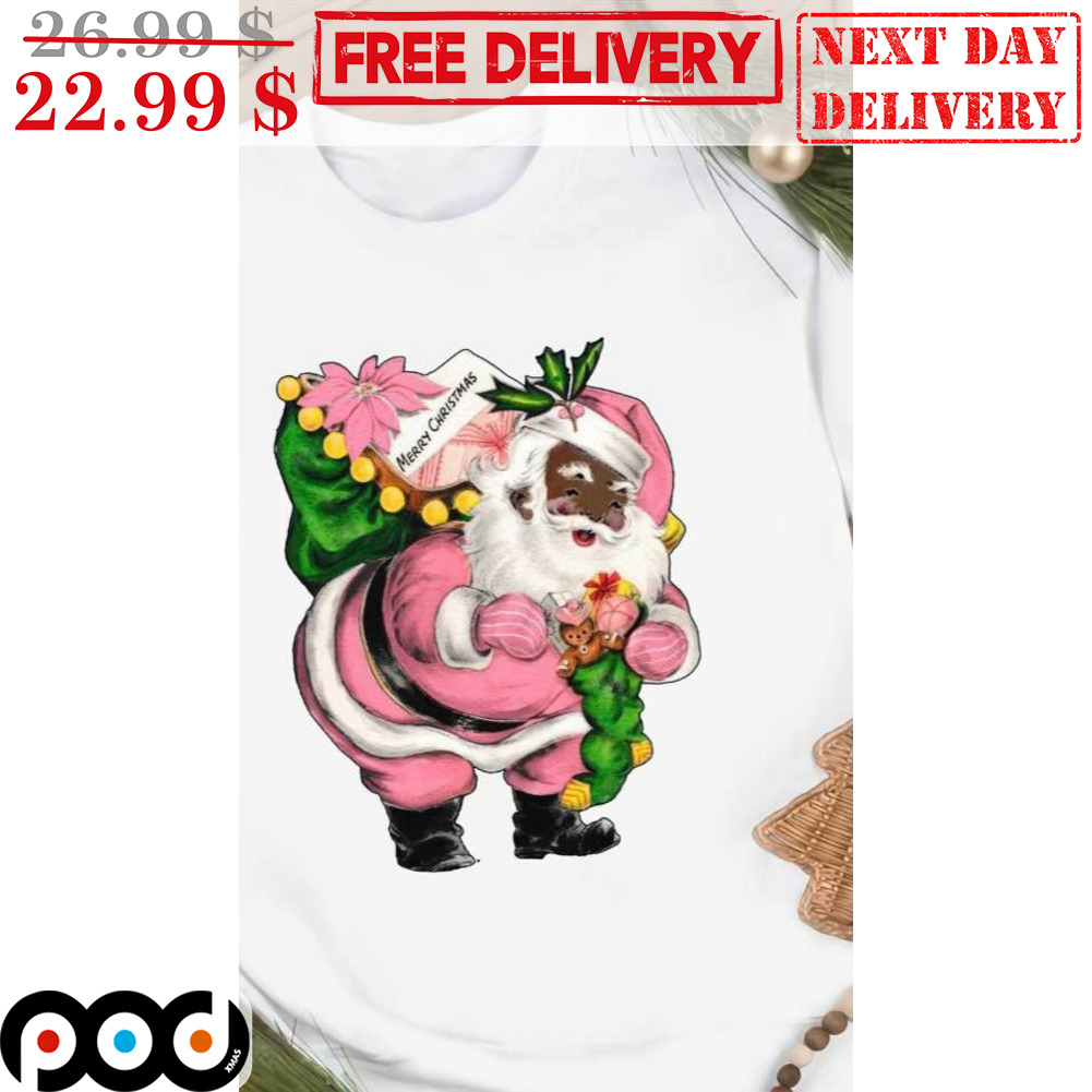 Black Santa Give A Gift Merry Christmas Shirt