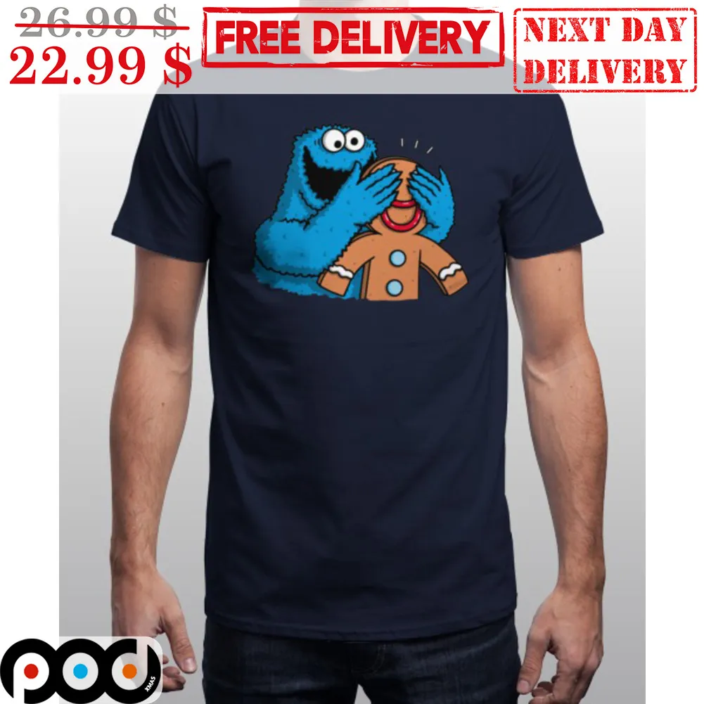 Cookies Monster Blindfold Gingerbread Man Christmas Shirt