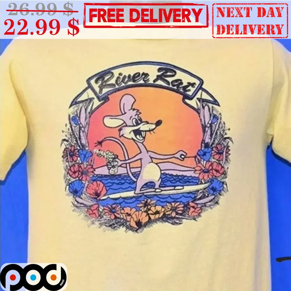 River Rat Surfing Cartoon Shirt