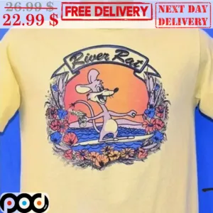 River Rat Surfing Cartoon Shirt