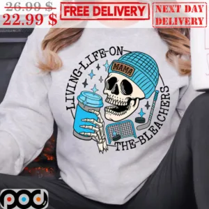 Skeleton Living-Life-On The Bleachers Hockey Shirt