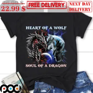Heart Of A Wolf Soul Of A Dragon Lightning Shirt